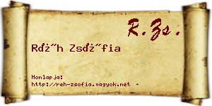 Réh Zsófia névjegykártya