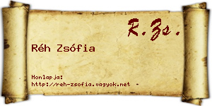 Réh Zsófia névjegykártya